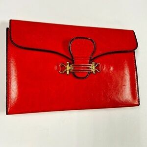 Griffon Red Leather Large Manicure Clutch Kit